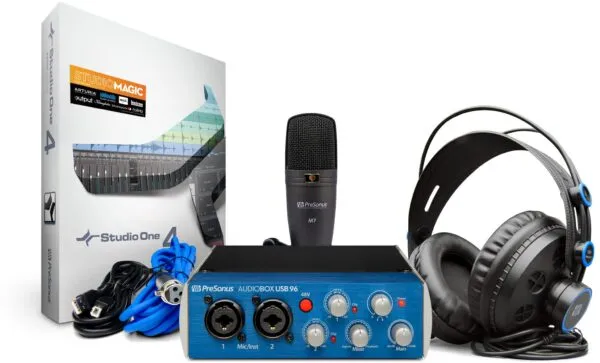 Kit de grabación PreSonus AudioBox USB 96 Studio con micrófono, audífonos y software