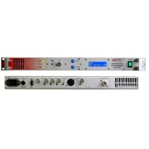 Transmisor FM Suono Esva 50 con panel frontal y conectores traseros
