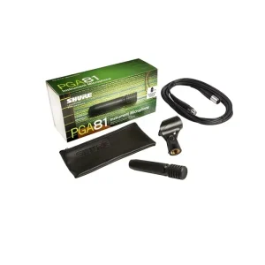 Micrófono Shure PGA81-XLR condensador para instrumento con estuche, clip y cable