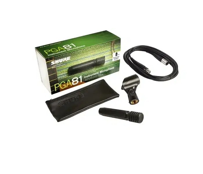 Micrófono Shure PGA81-XLR condensador para instrumento con estuche, clip y cable