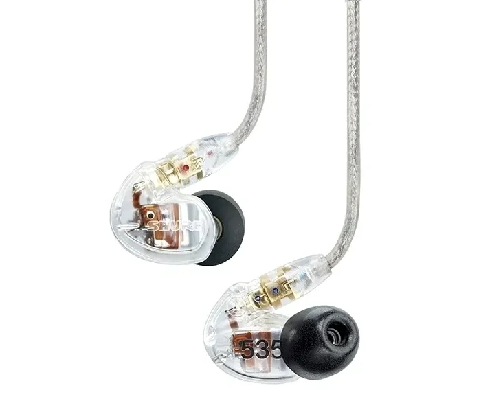 Auriculares Shure SE535-CL transparentes con triple driver para monitoreo profesional