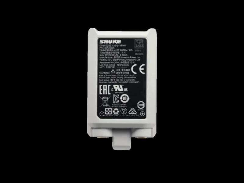 Batería recargable Shure SB903 compatible con transmisores de la serie SLXD