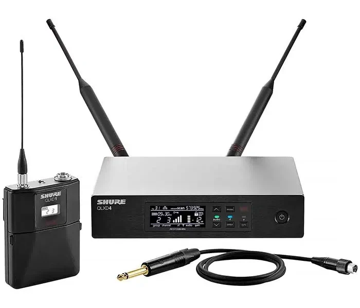 Sistema inalámbrico Shure QLXD14-H50 con transmisor de cuerpo y cable para instrumento