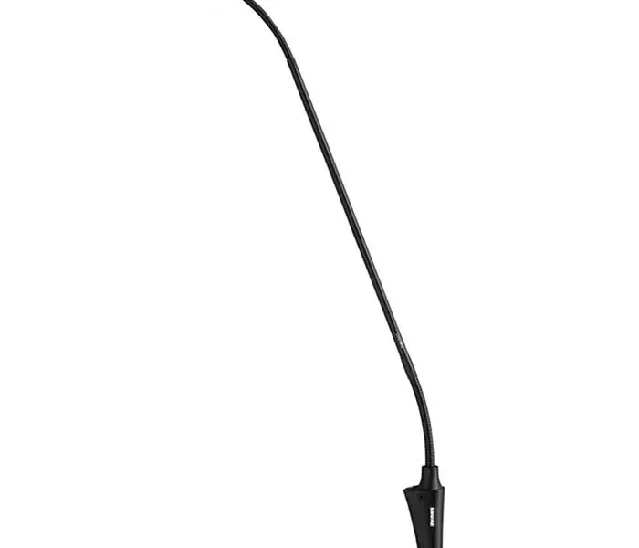 Micrófono cuello de ganso Shure CVG18DRS-B/C de 18 pulgadas con base XLR e indicador LED.