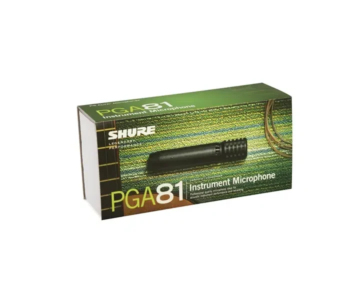 Caja del micrófono Shure PGA81-LC para instrumentos acústicos, versión sin cable.