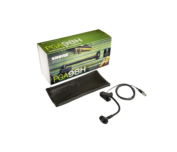 Micrófono condensador Shure PGA98H-TQG con clip para instrumentos