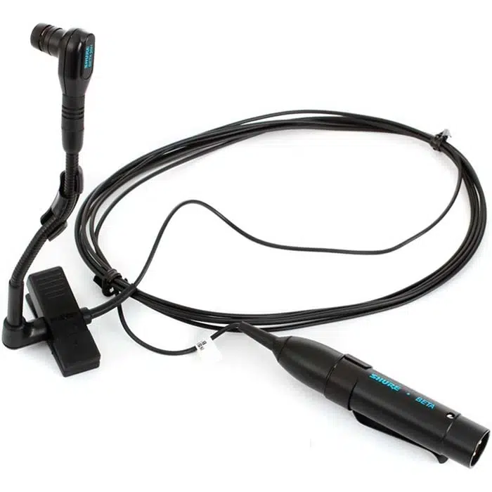 Shure Beta 98H/C – Micrófono Condensador de Clip para Instrumentos de Viento y Percusión Micrófono Shure Beta 98H/C de clip para instrumentos, con cuello de ganso y cápsula condensador.