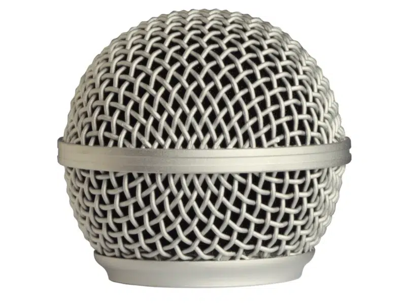 Rejilla metálica Shure RK143G original para micrófonos SM58, color plata.