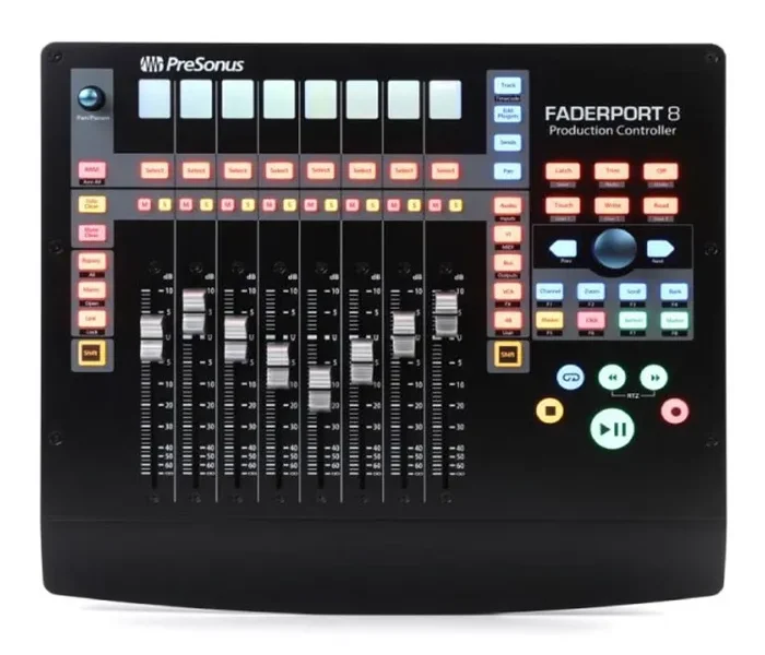 Superficie de control PRESONUS FaderPort 8 con 8 faders motorizados para producción musical