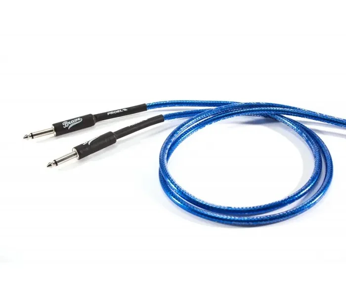 Cable de instrumento PROEL BRV100LU6TB de 6 metros color azul con conectores plug 1/4"