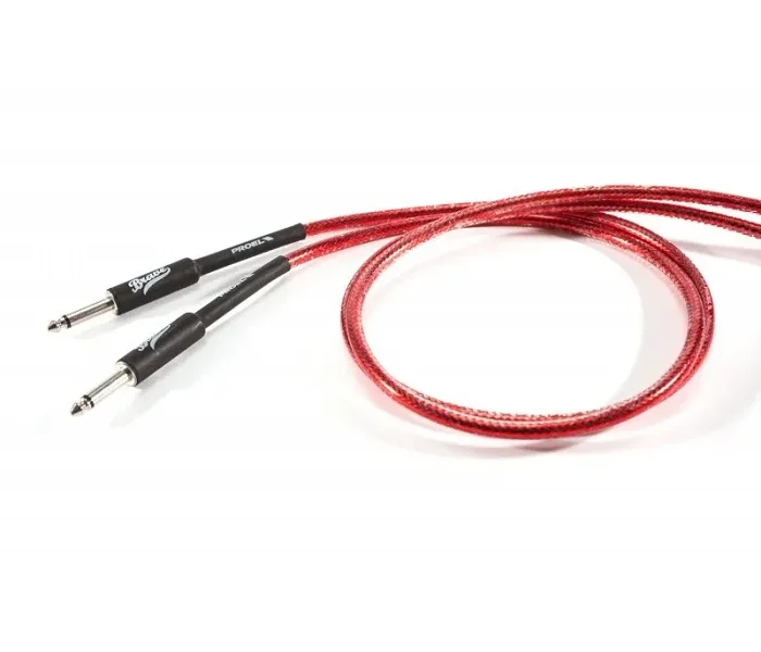 Cable para instrumento PROEL BRV100LU6TR de 6 metros, con conectores plug y recubrimiento rojo
