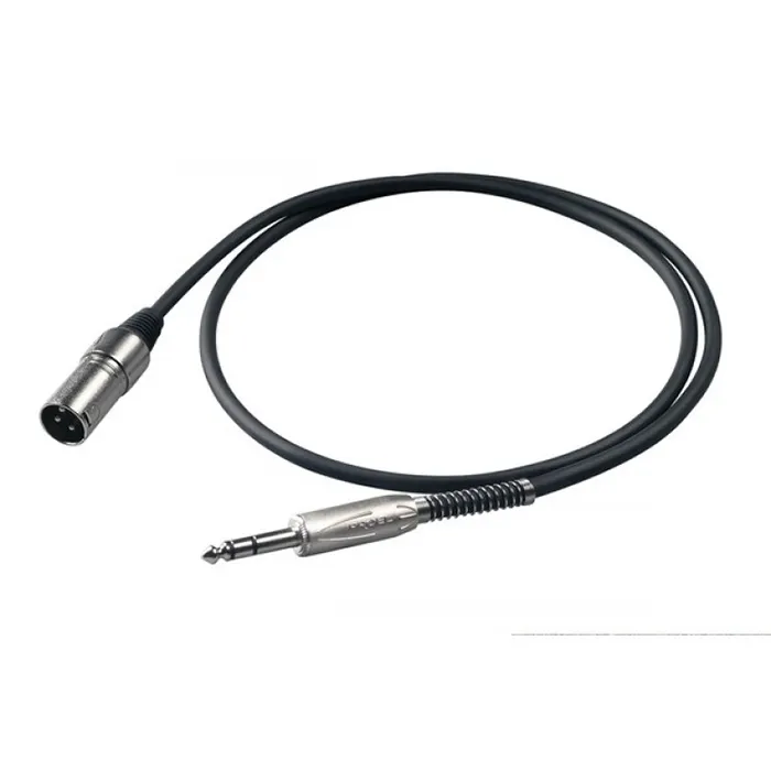 proel-extension-bulk230lu5 Cable PROEL BULK230LU5 de 5 metros con conector XLR macho a plug TRS 1/4"