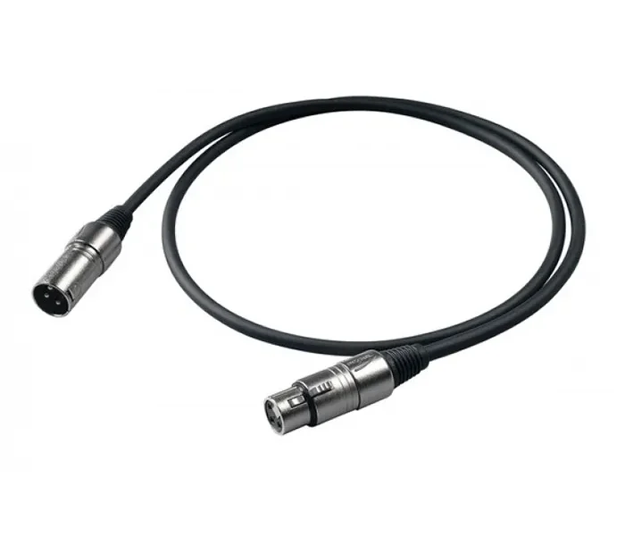Cable PROEL BULK250LU1 de 1 metro con conectores XLR macho a hembra