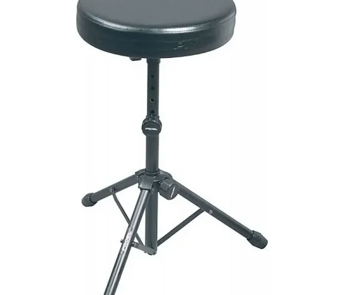 Silla PROEL SGB85BK para bateristas con base trípode y ajuste de altura