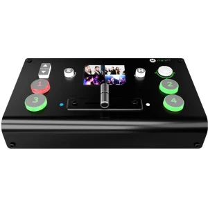 RGBlink mini-pro Conmutador de video 4K de doble canal RGBlink mini-pro con pantalla integrada y botones iluminados para video en vivo