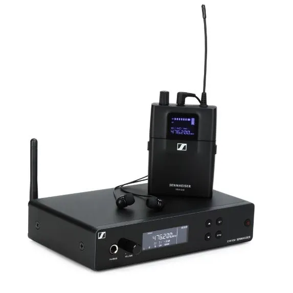 Sistema de monitoreo inalámbrico Sennheiser XSW IEM Set con receptor de petaca y auriculares
