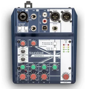 Soundcraft Notepad-5 Consola Analógica Compacta con Interfaz USB Consola compacta Soundcraft Notepad-5 con interfaz USB