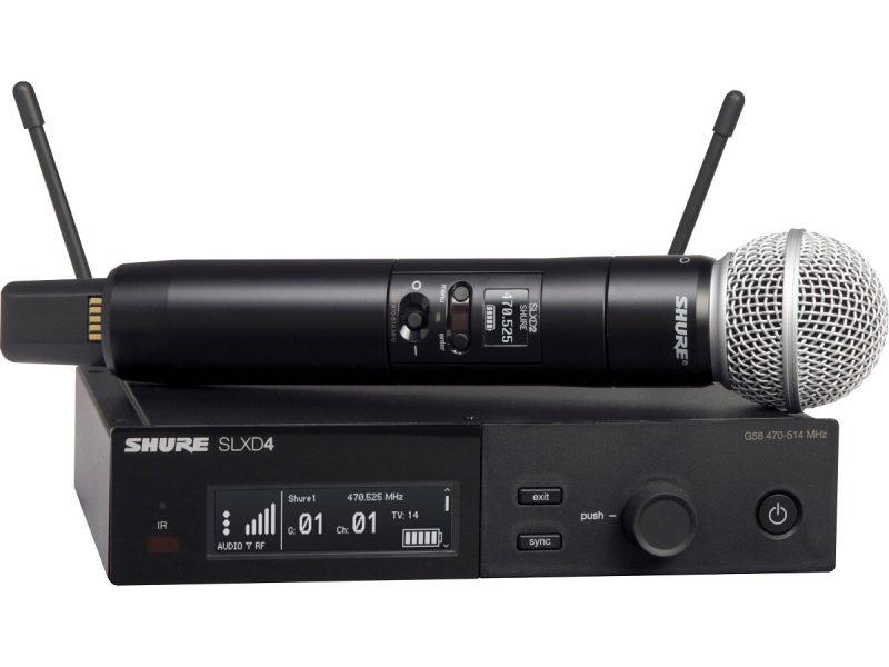 SISTEMA INALÁMBRICO CON MICRÓFONO DE MANO SHURE SLXD24/SM58