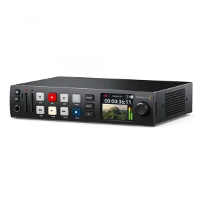 Blackmagic HyperDeck Studio HD Plus Grabador Blackmagic HyperDeck Studio HD Plus con controles frontales y pantalla