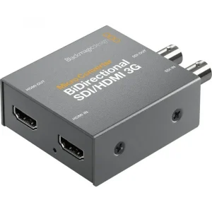 Blackmagic Micro Converter BiDirectional SDI/HDMI 3G vista en ángulo con conectores HDMI y SDI