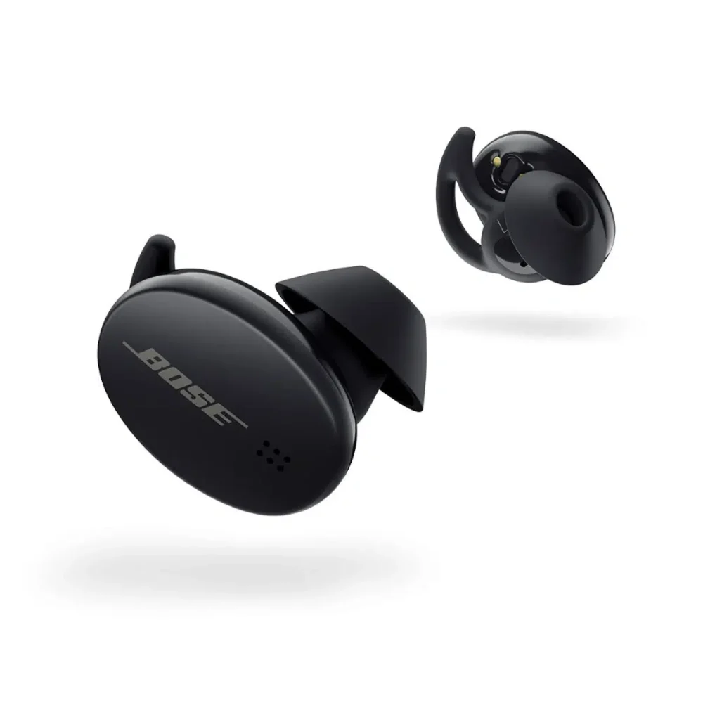 Bose Sport Earbuds – Negro Audífonos inalámbricos Bose Sport Earbuds color negro, vista flotante.