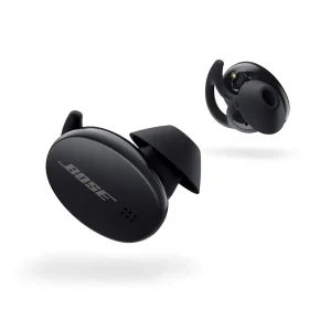 Bose Sport Earbuds – Negro Audífonos inalámbricos Bose Sport Earbuds color negro, vista flotante.