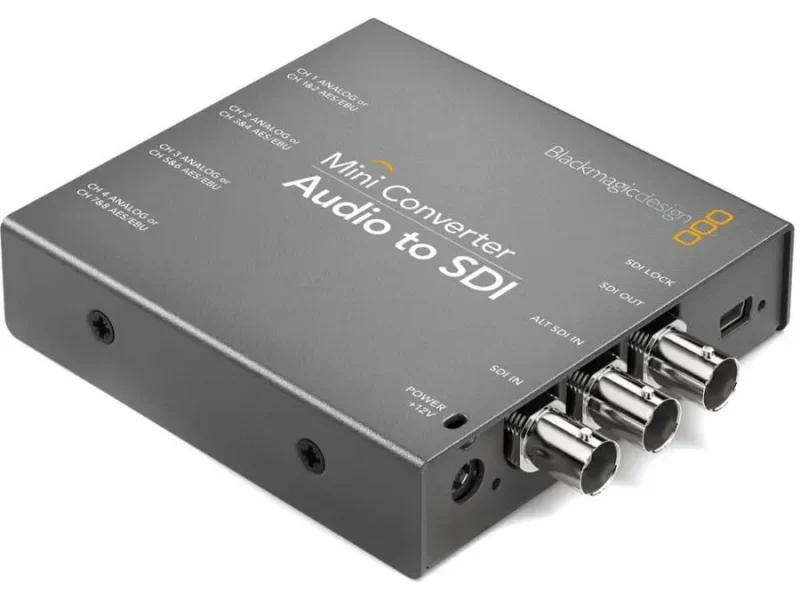 Convertidor Blackmagic Design Mini Converter Audio a SDI 2 con entradas SDI y de audio analógico/digital