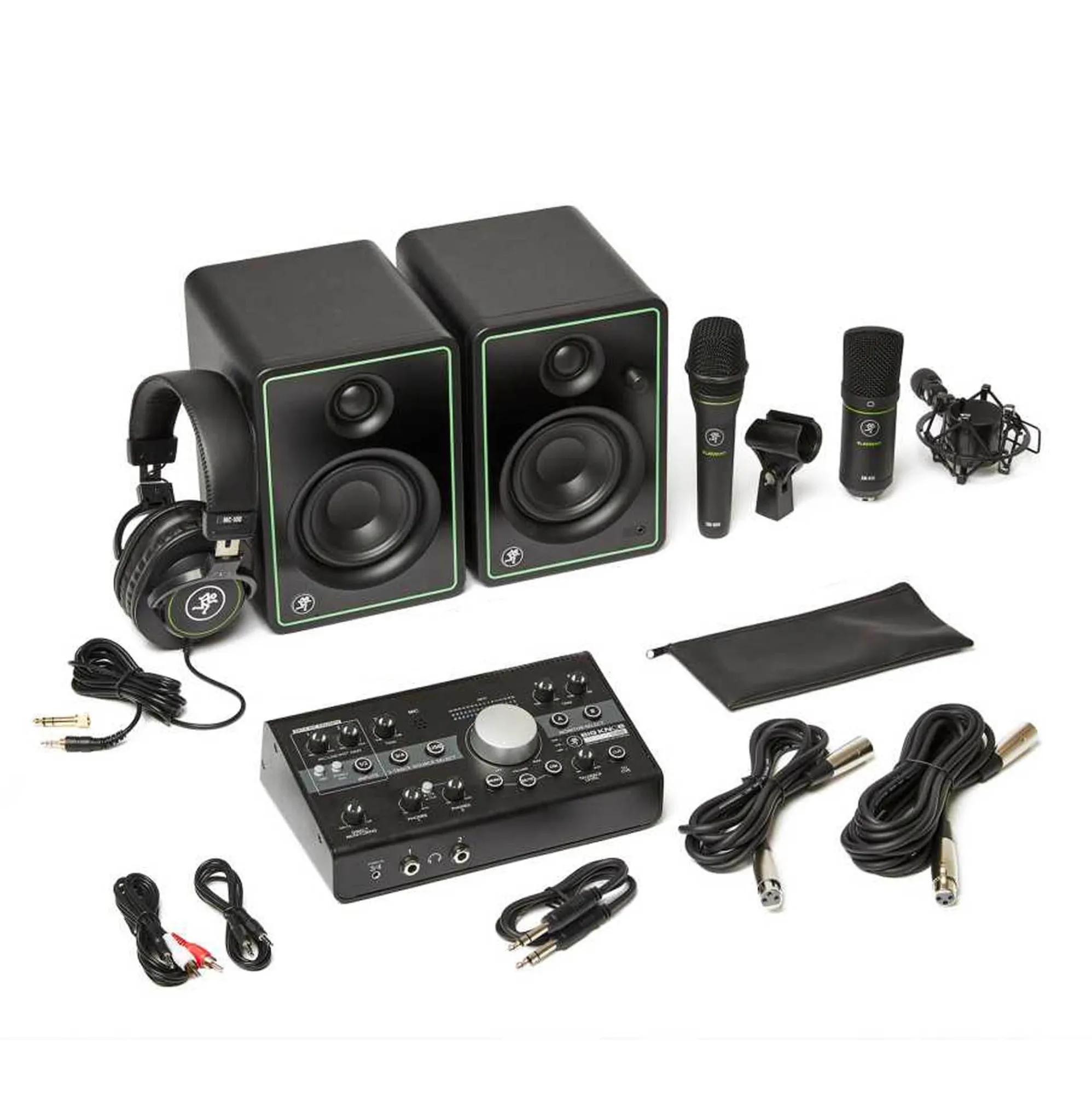 Combo de estudio Mackie Studio Bundle con monitores, micrófono y accesorios para home studio