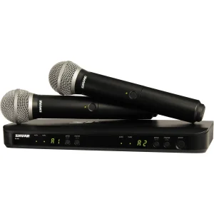 Sistema de micrófono inalámbrico dual Shure BLX288/PG58 con dos transmisores de mano
