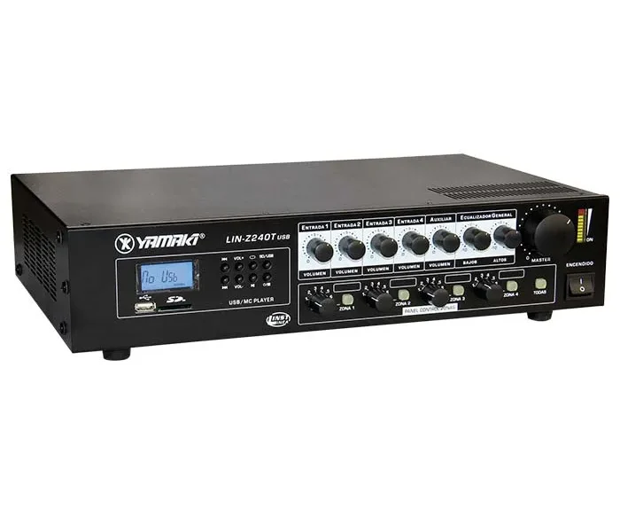 Amplificador Yamaki LIN-Z240TR MKII con entradas múltiples y ecualizador
