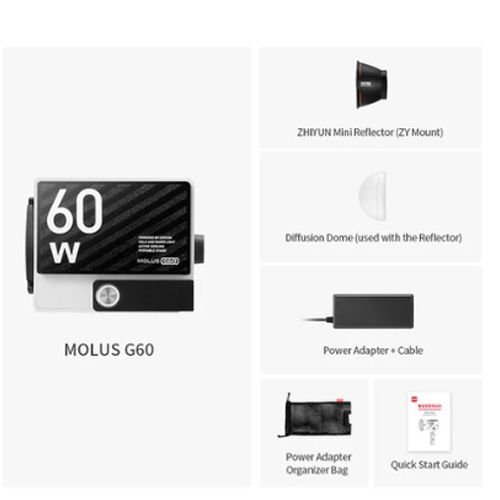 60 2 Zhiyun Molus G60 | Luz LED Compacta y Versátil