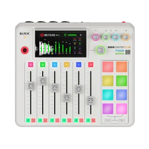 RØDECaster Pro II - White Consola RØDECaster Pro II blanca para producción profesional de audio.