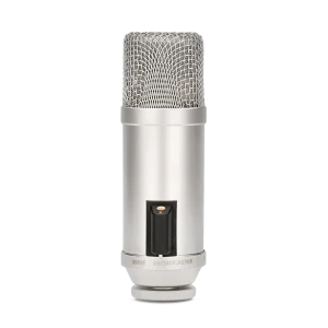 Micrófono Rode Broadcaster profesional para broadcast en color plateado
