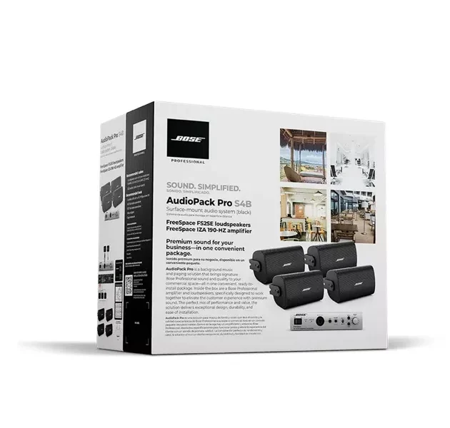 Sistema de sonido Bose AudioPack Pro S4B con 4 altavoces y amplificador