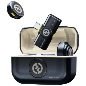 Hollyland Lark M2 con Conector USB-C para Android y Dispositivos Compatibles Micrófono inalámbrico Hollyland Lark M2 con receptor USB-C y estuche de carga