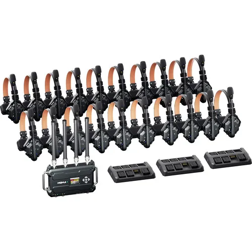 Sistema Hollyland Solidcom C1 Pro Roaming Hub 10S con 10 auriculares y estación base para comunicación profesional