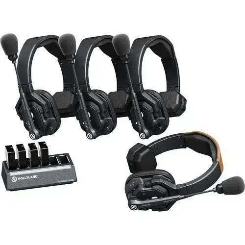 Sistema Hollyland Solidcom SE Headset-6S con 6 auriculares inalámbricos y estación de carga