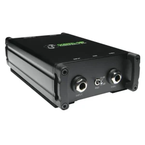 Caja directa pasiva Mackie MDB-1P con conectores de entrada y salida