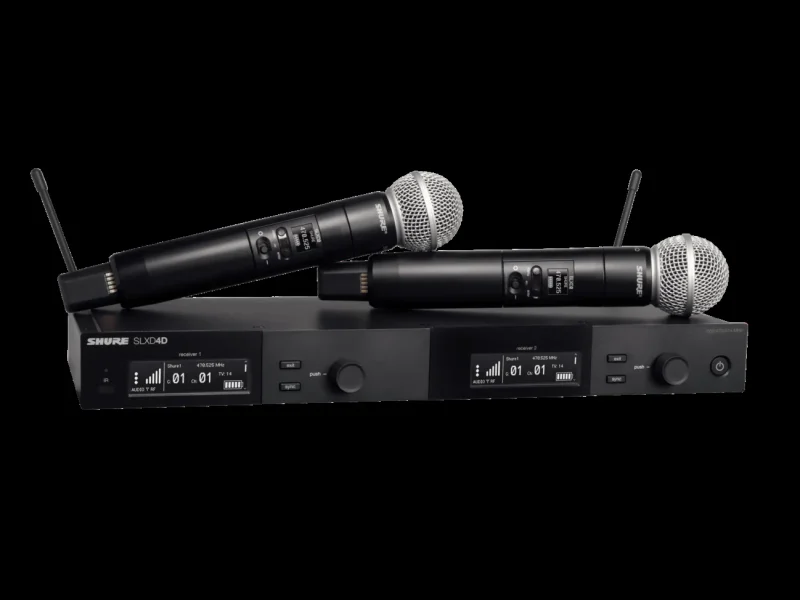 Sistema inalámbrico Shure SLXD24D/SM58-H55 con micrófonos de mano SM58 duales